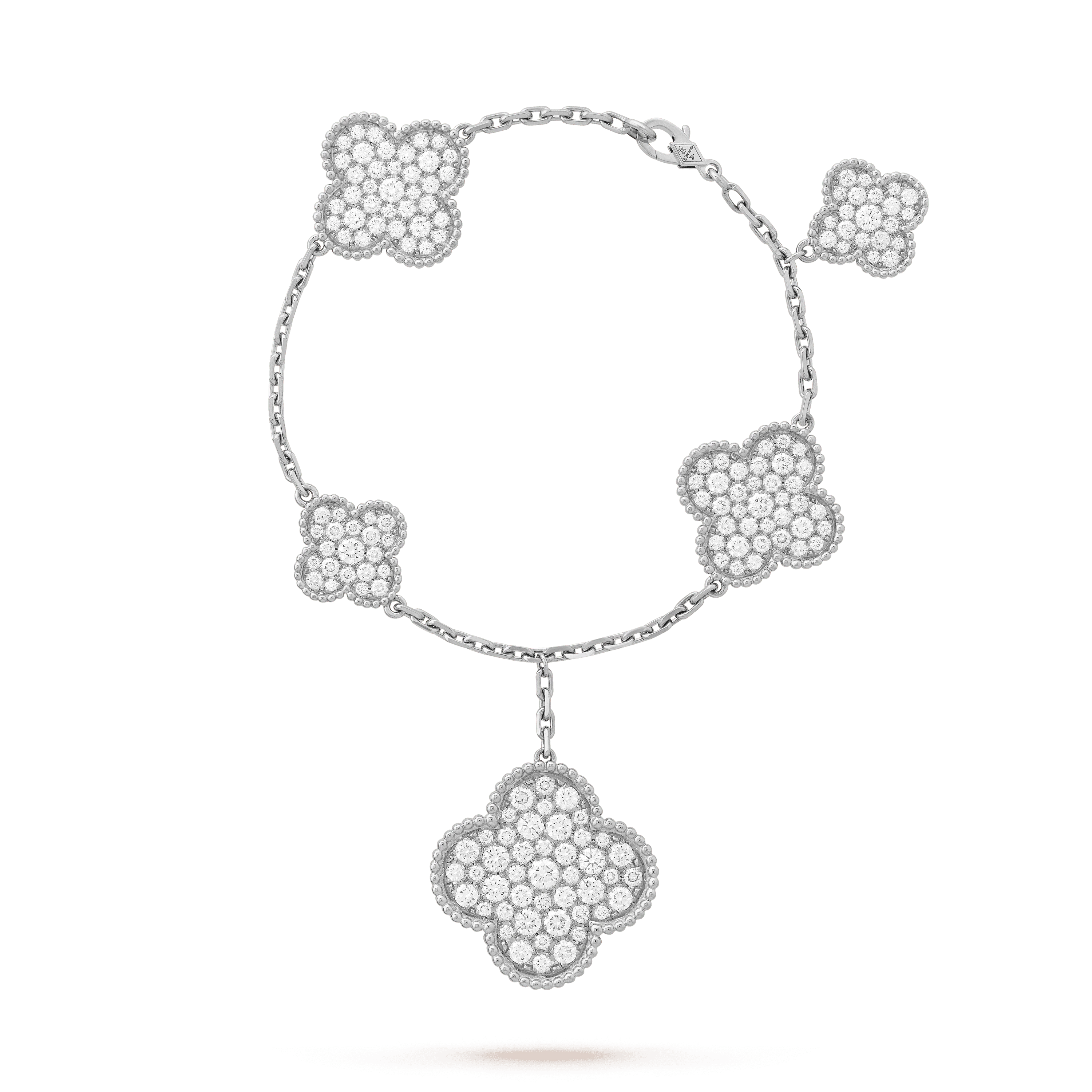 ¡®Dream¡¯CLOVER 6 MOTIFS SILVER DIAMOND BRACELET