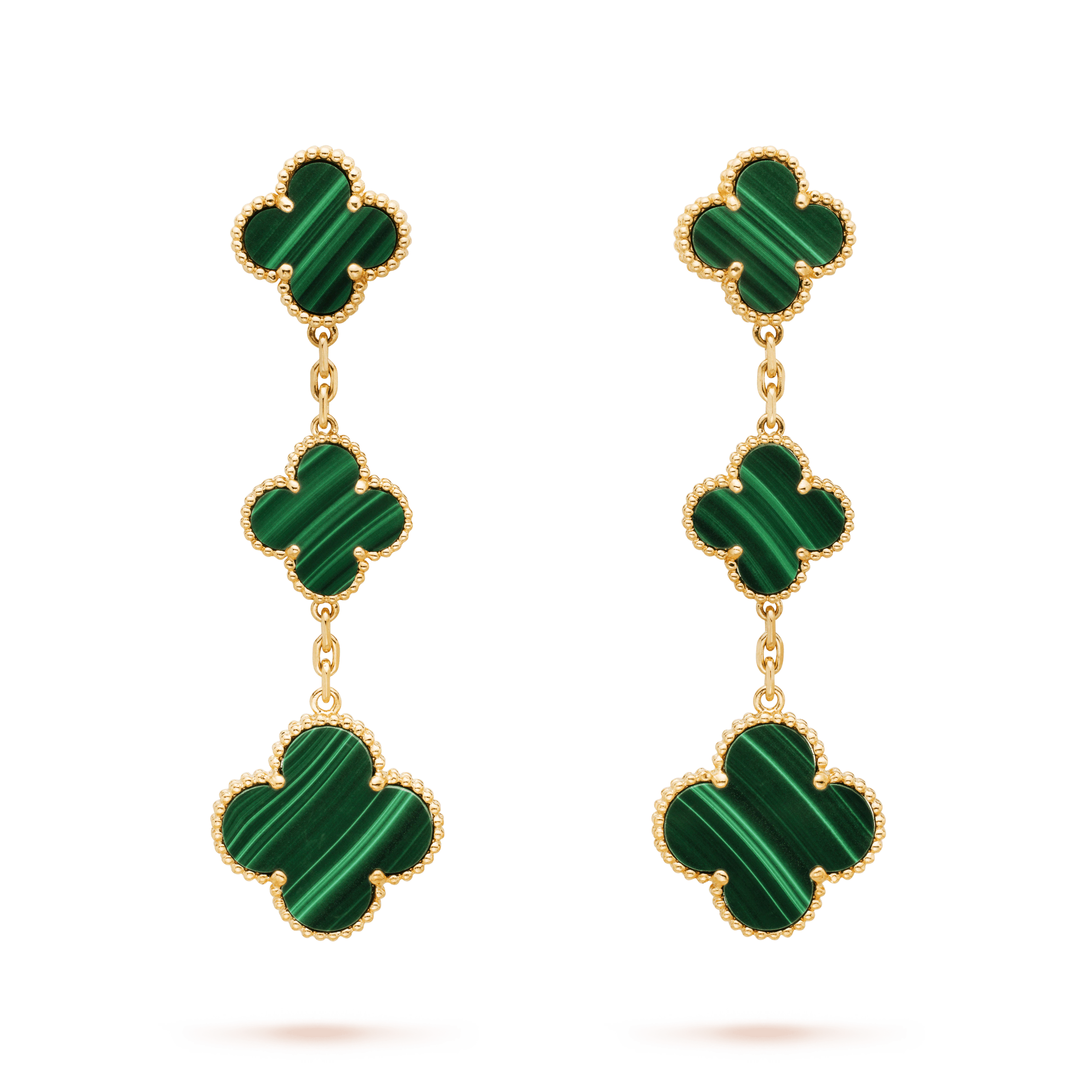 ¡®Dream¡¯CLOVER MALACHITE 3 MOTIFS GOLD