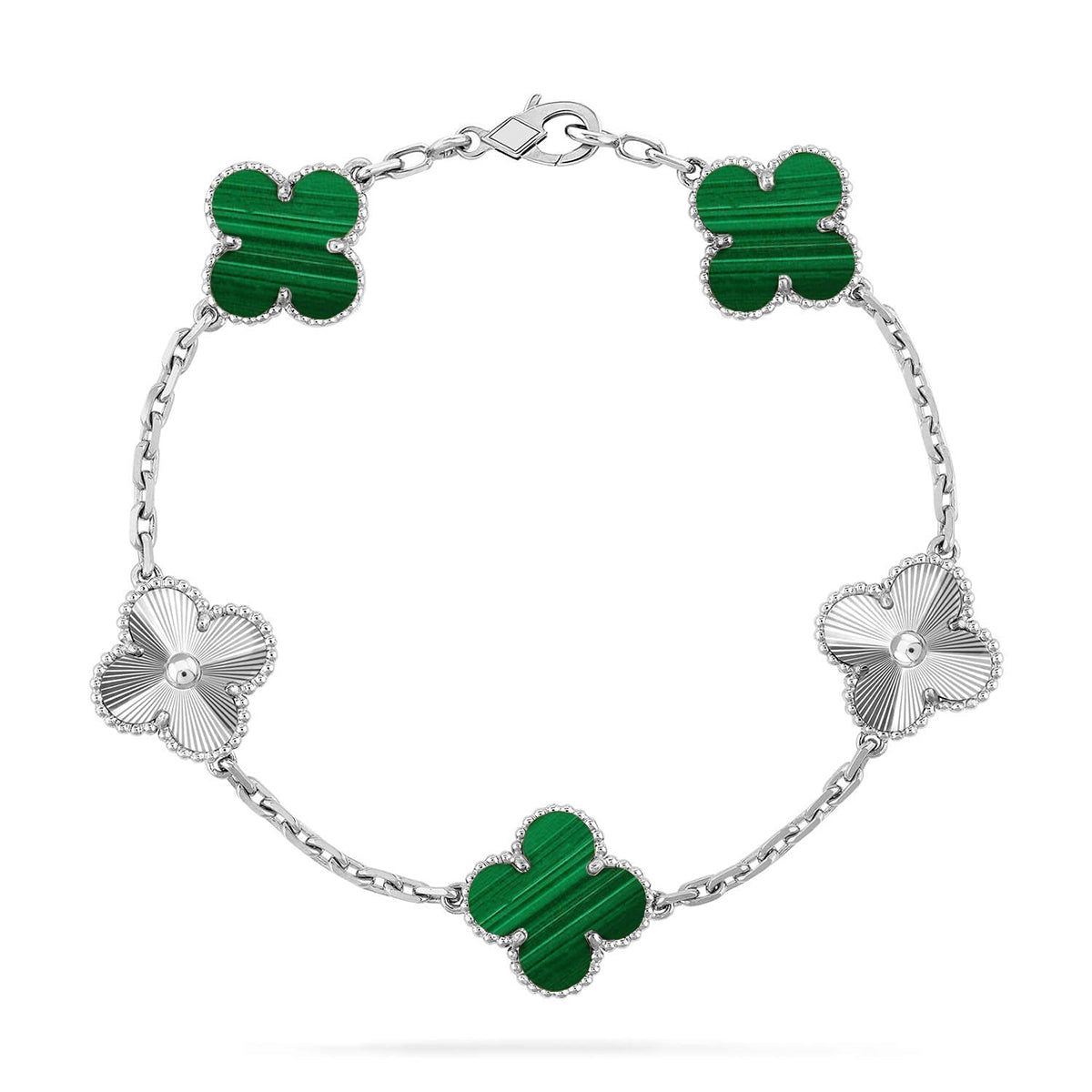 [Dream]New  CLOVER 5 MOTIF MALACHITE BRACELET COLLECTION