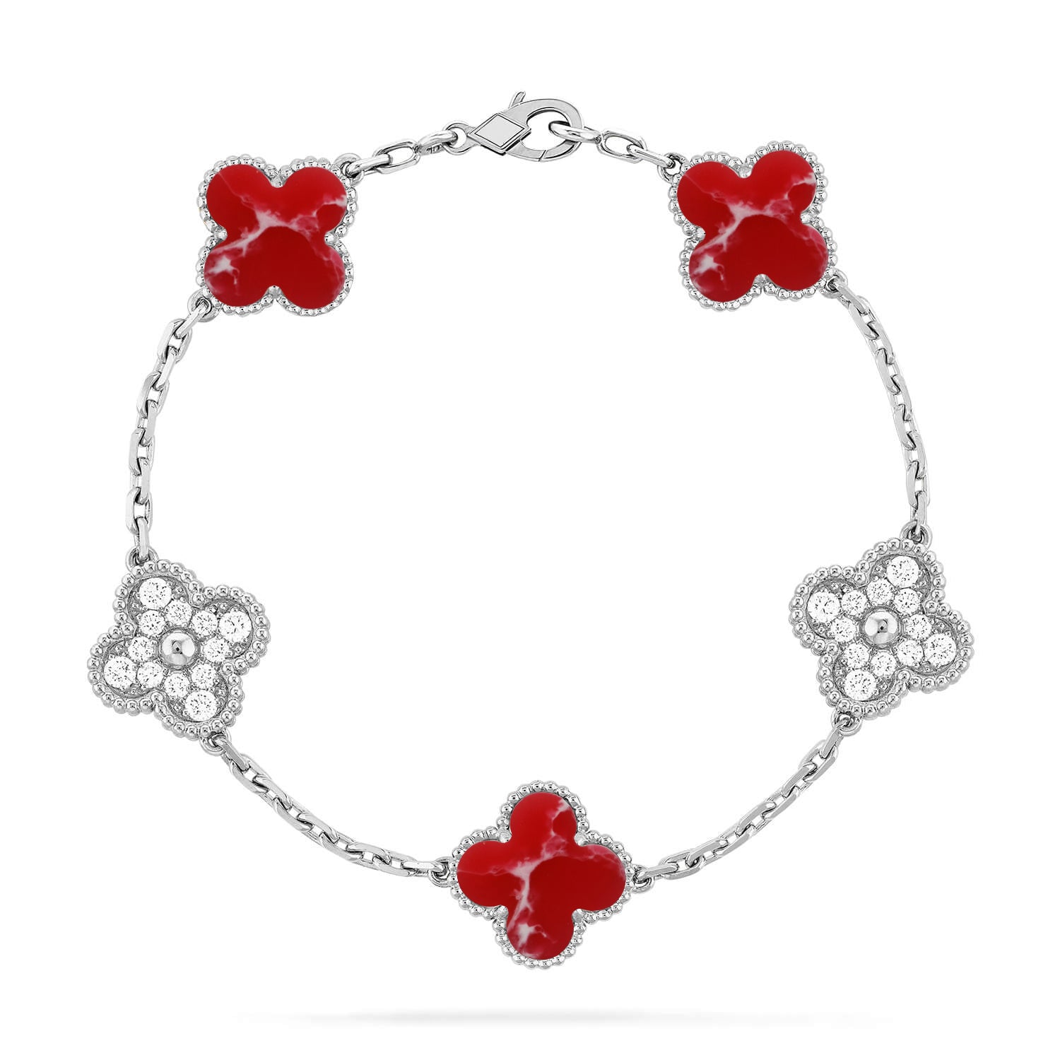 [Dream]New CLOVER 5 MOTIF RED PATTERN BRACELET COLLECTION