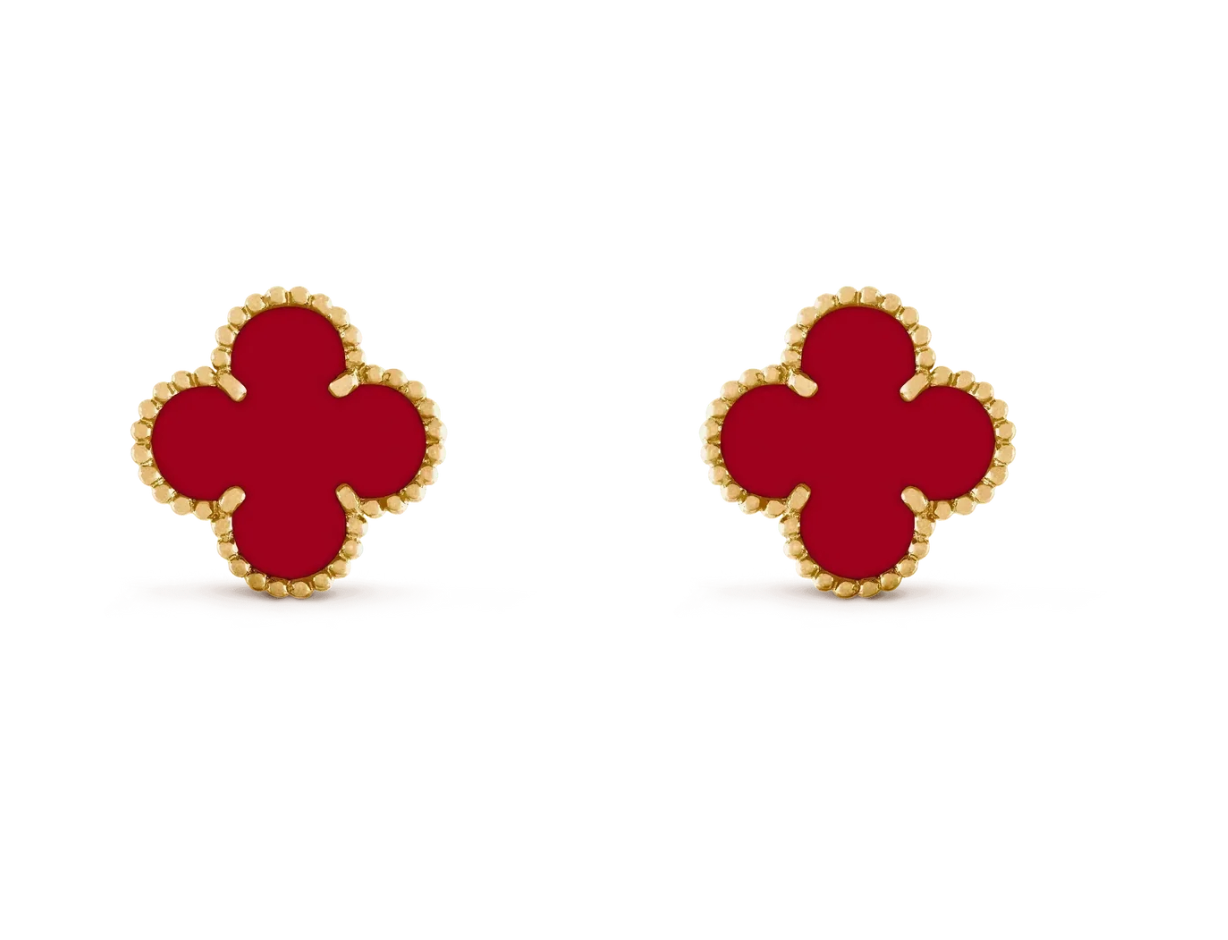 [Dream] CLOVER 20MM RED AGATE EARRINGS