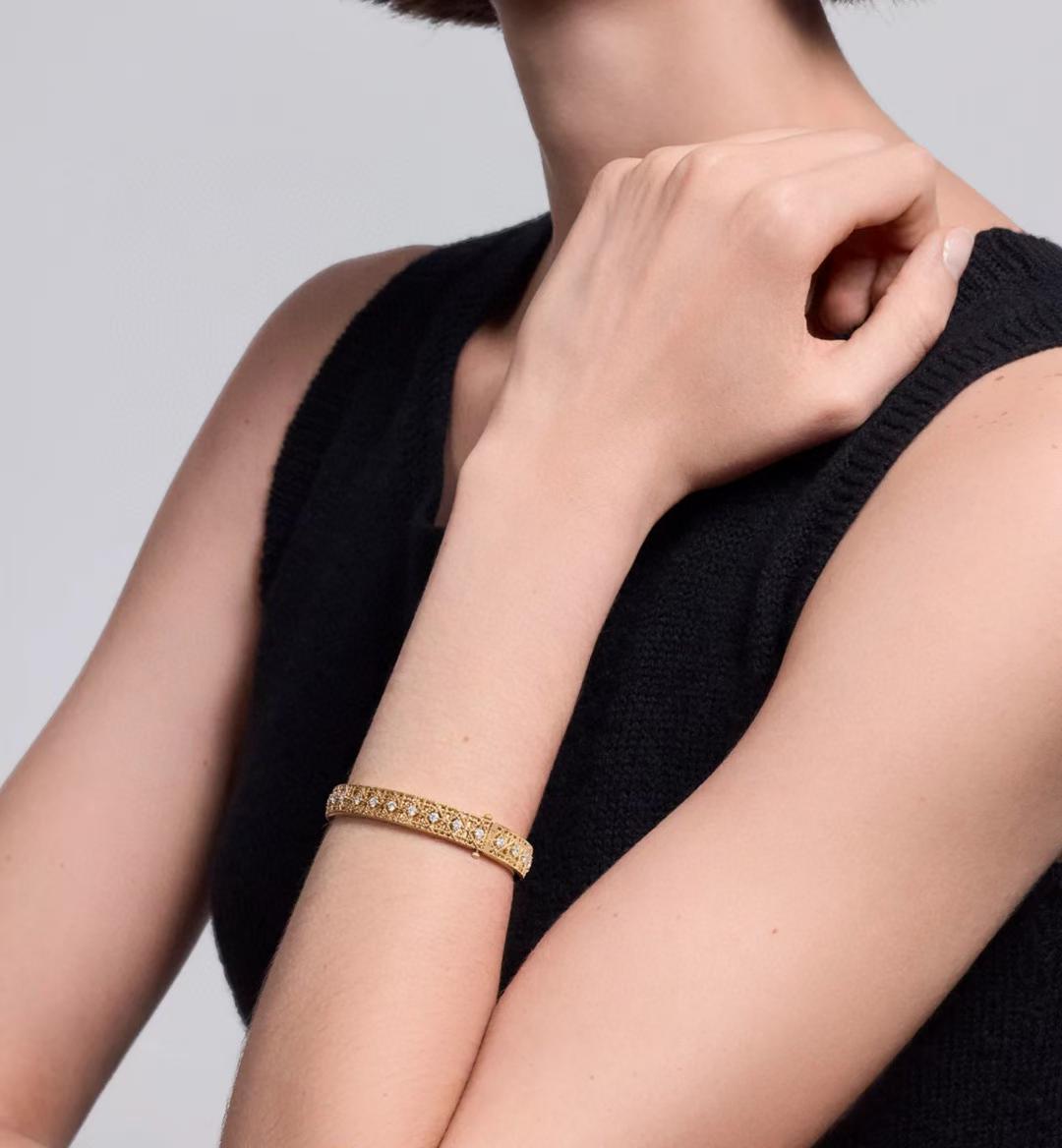 [Dream] 2026 WOVEN-PATTERN BRACELET SET WITH FULL DIAMOND INLAY THREE-COLORS