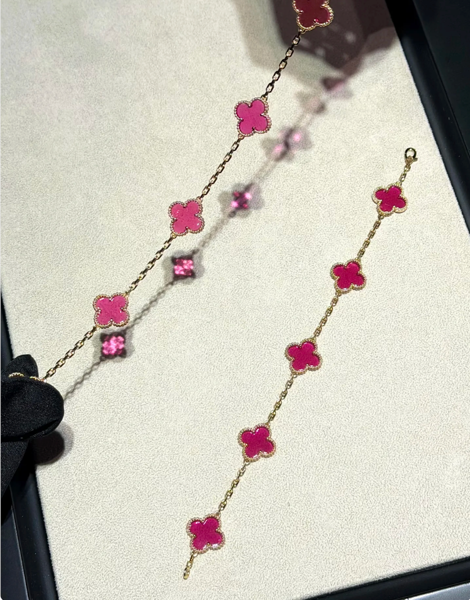 [Dream] 26 NEW PINK BUBBLE ENAMEL 10-flower necklace