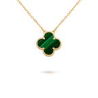 ¡®Dream¡¯CLOVER 15MM MALACHITE SINGLE FLOWER  NECKLACE