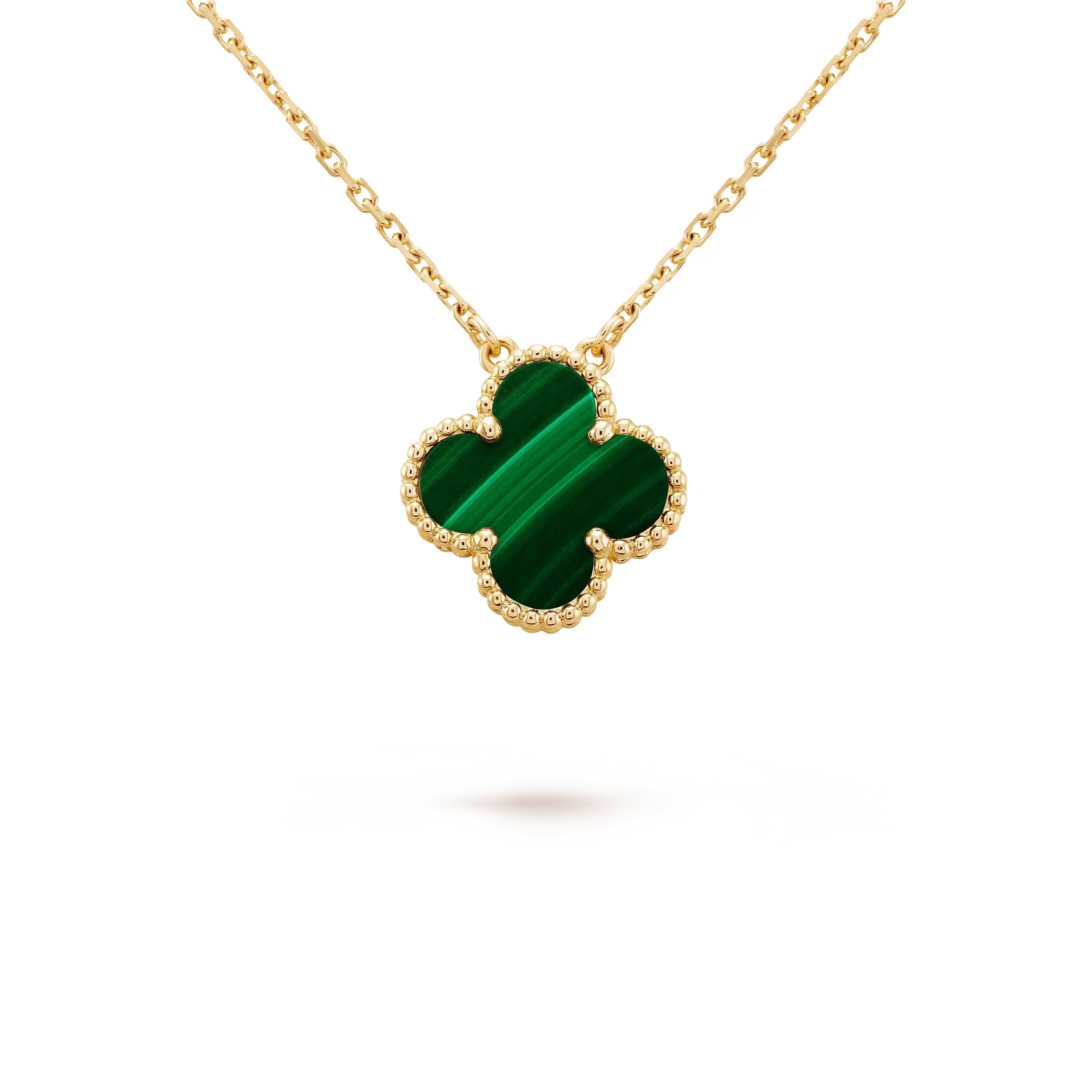 ¡®Dream¡¯CLOVER 15MM MALACHITE SINGLE FLOWER  NECKLACE