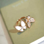 ¡®Dream¡¯TWIN BUTTERFLY DIAMOND MOP RING