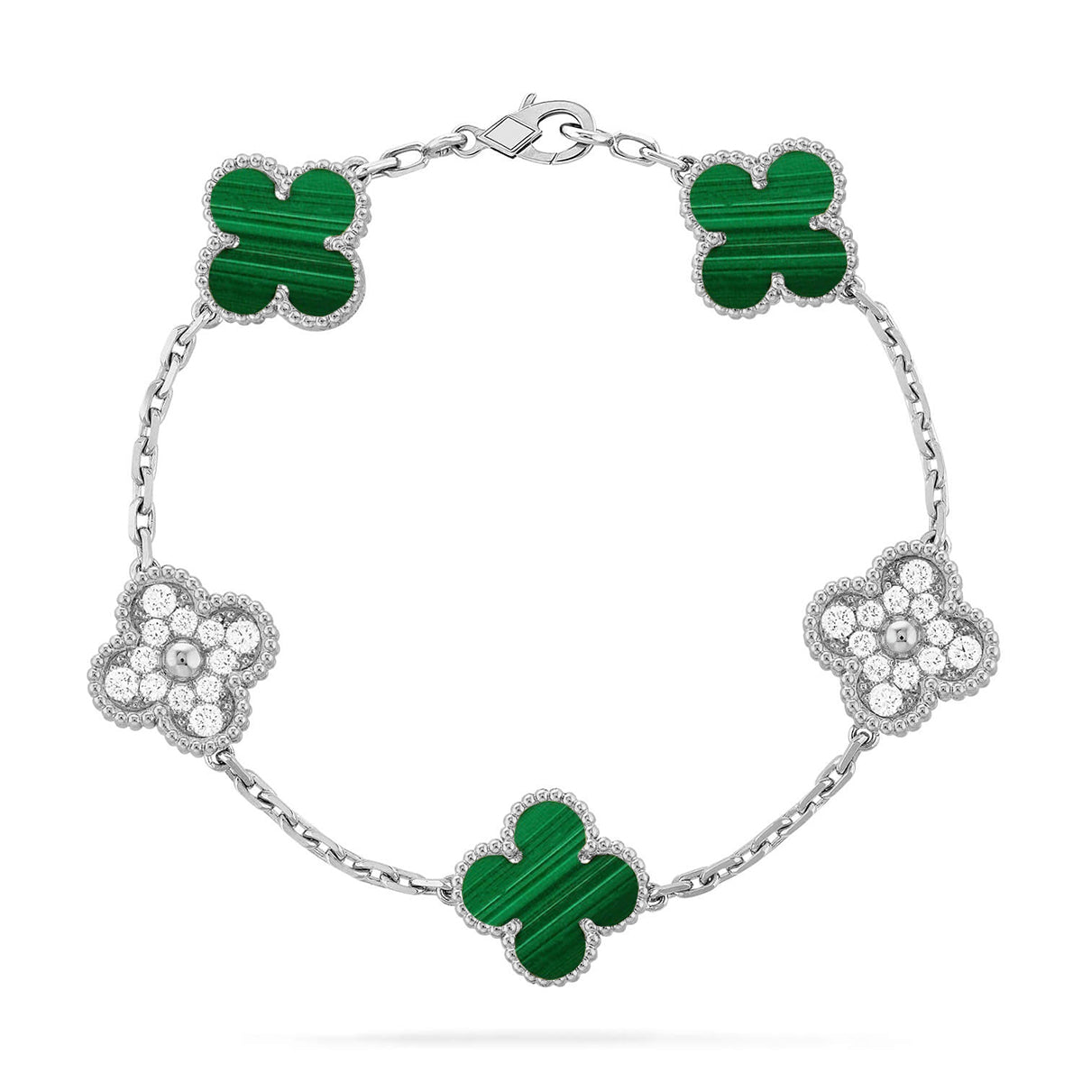 [Dream]New  CLOVER 5 MOTIF MALACHITE BRACELET COLLECTION
