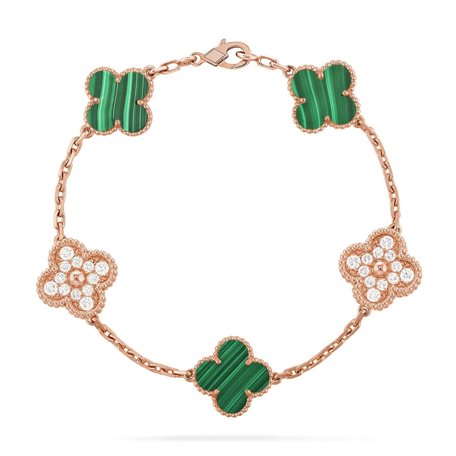 [Dream]New  CLOVER 5 MOTIF MALACHITE BRACELET COLLECTION