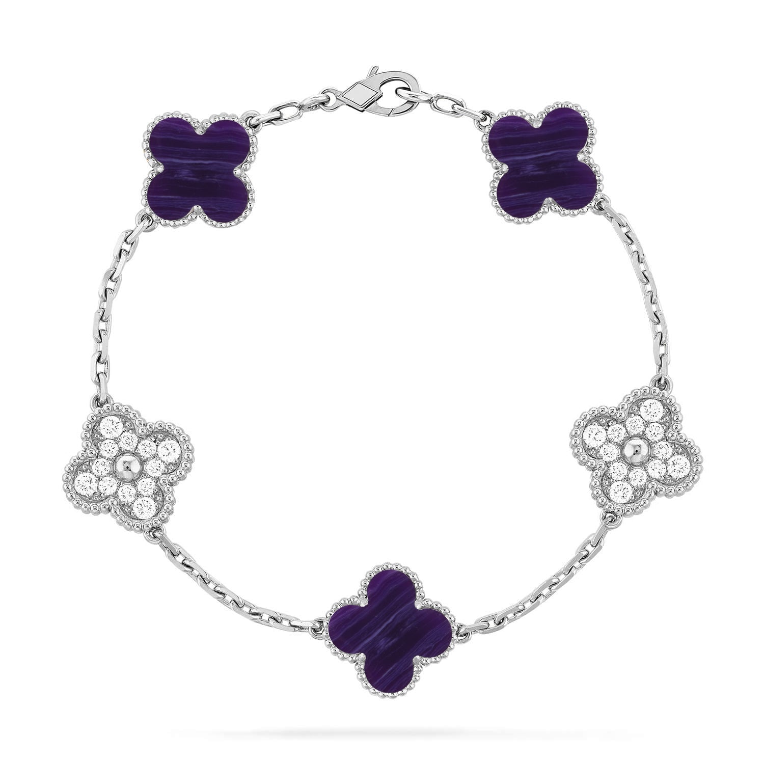 [Dream]New CLOVER 5 MOTIF PURPLE STRIPES BRACELET COLLECTION