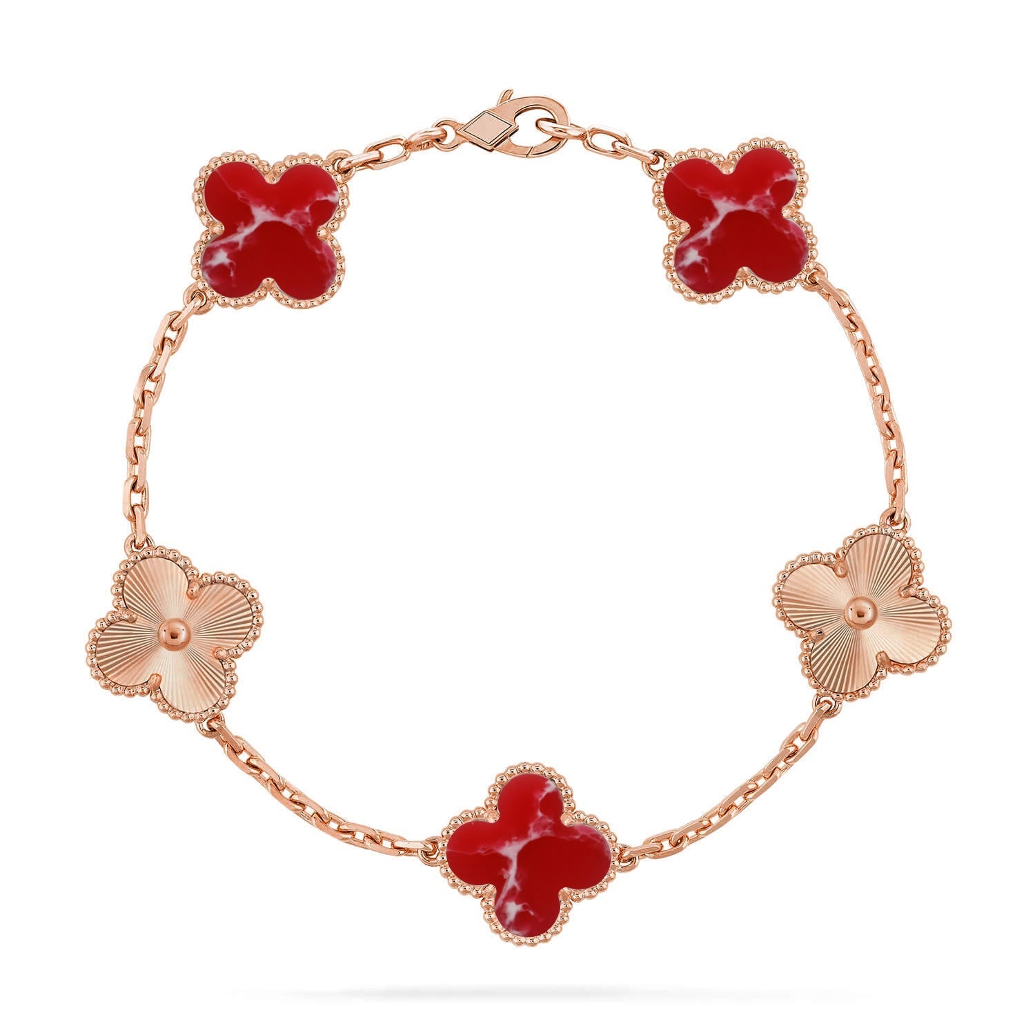 [Dream]New CLOVER 5 MOTIF RED PATTERN BRACELET COLLECTION