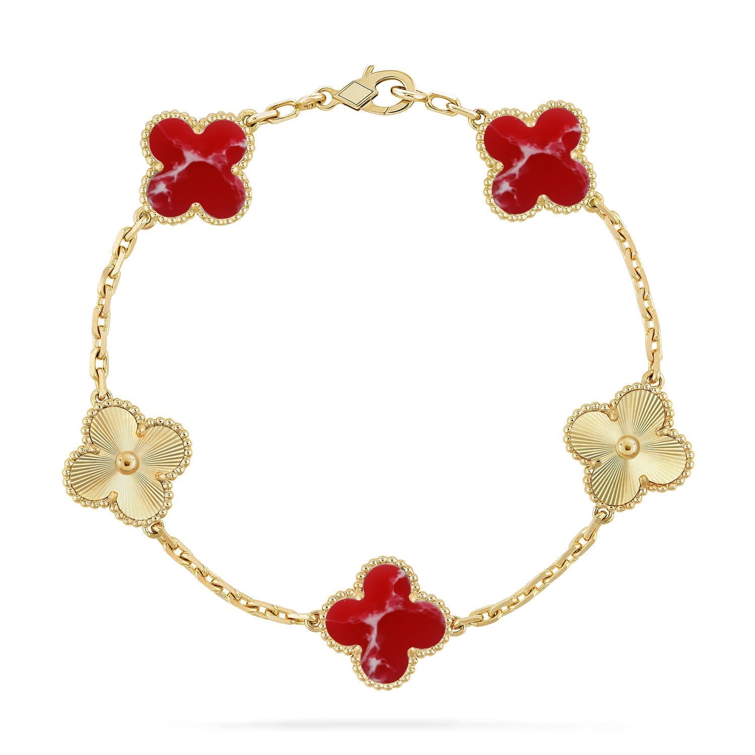 [Dream]New CLOVER 5 MOTIF RED PATTERN BRACELET COLLECTION