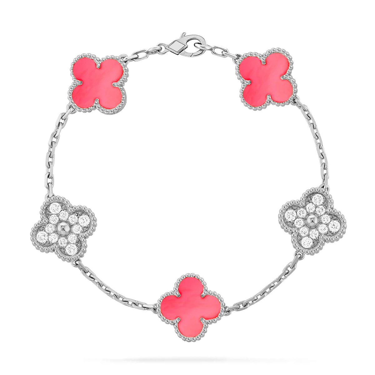 [Dream]New  CLOVER 5 MOTIFS  PINK MOP BRACELET COLLECTION