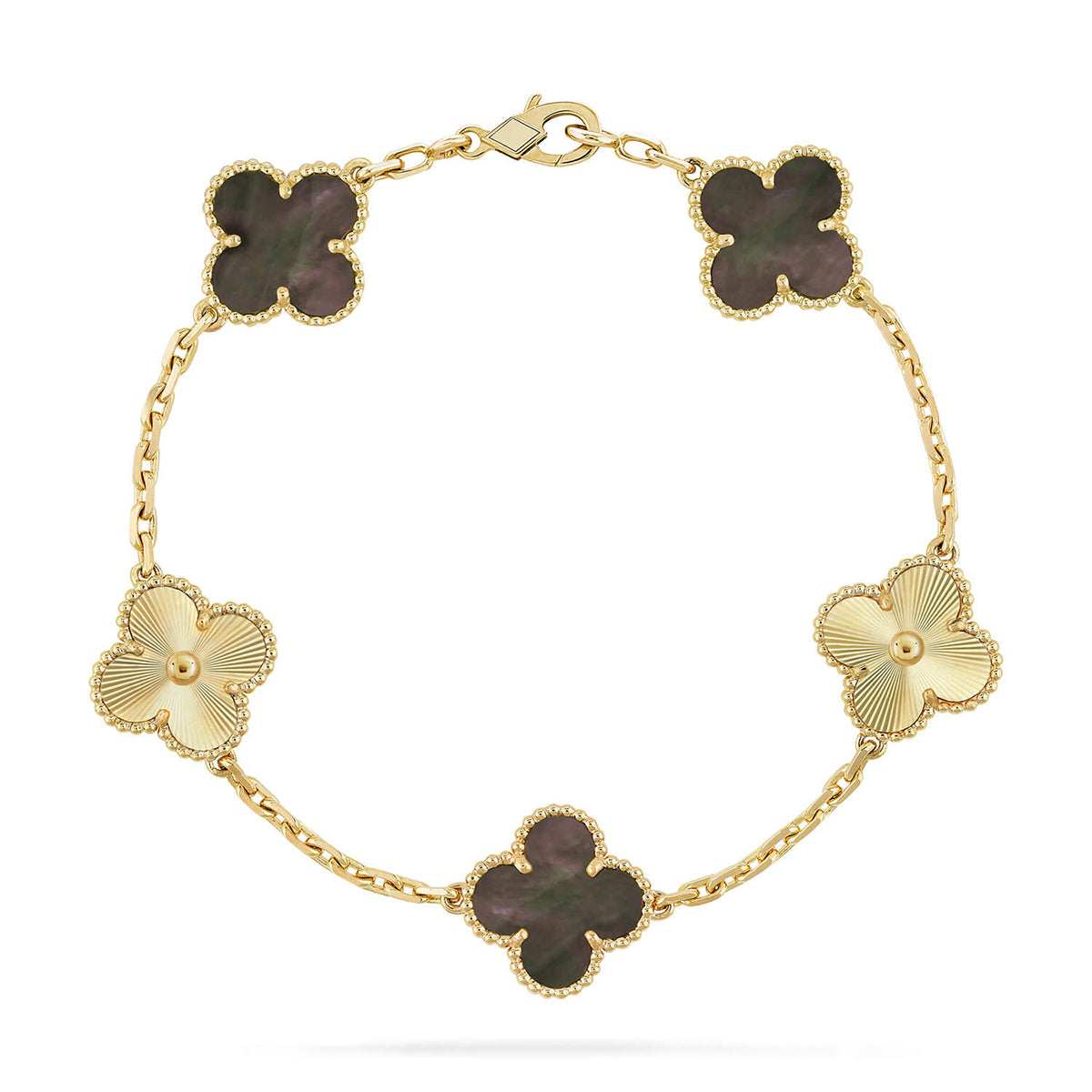 [Dream]New CLOVER 5 MOTIF GRAY MOP BRACELET COLLECTION