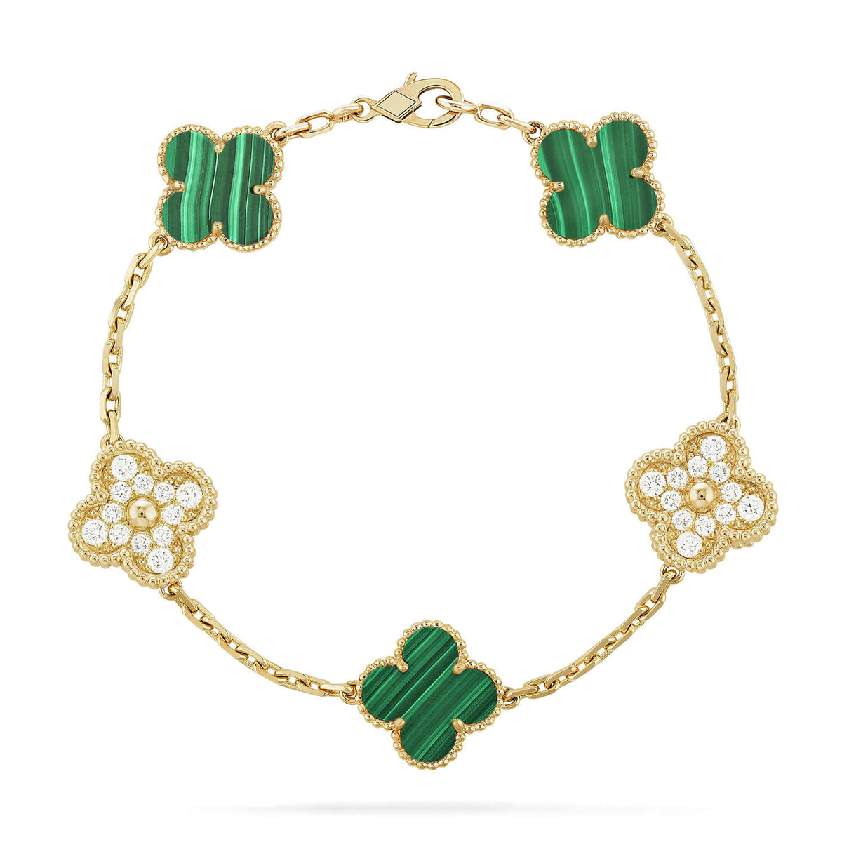 [Dream]New  CLOVER 5 MOTIF MALACHITE BRACELET COLLECTION
