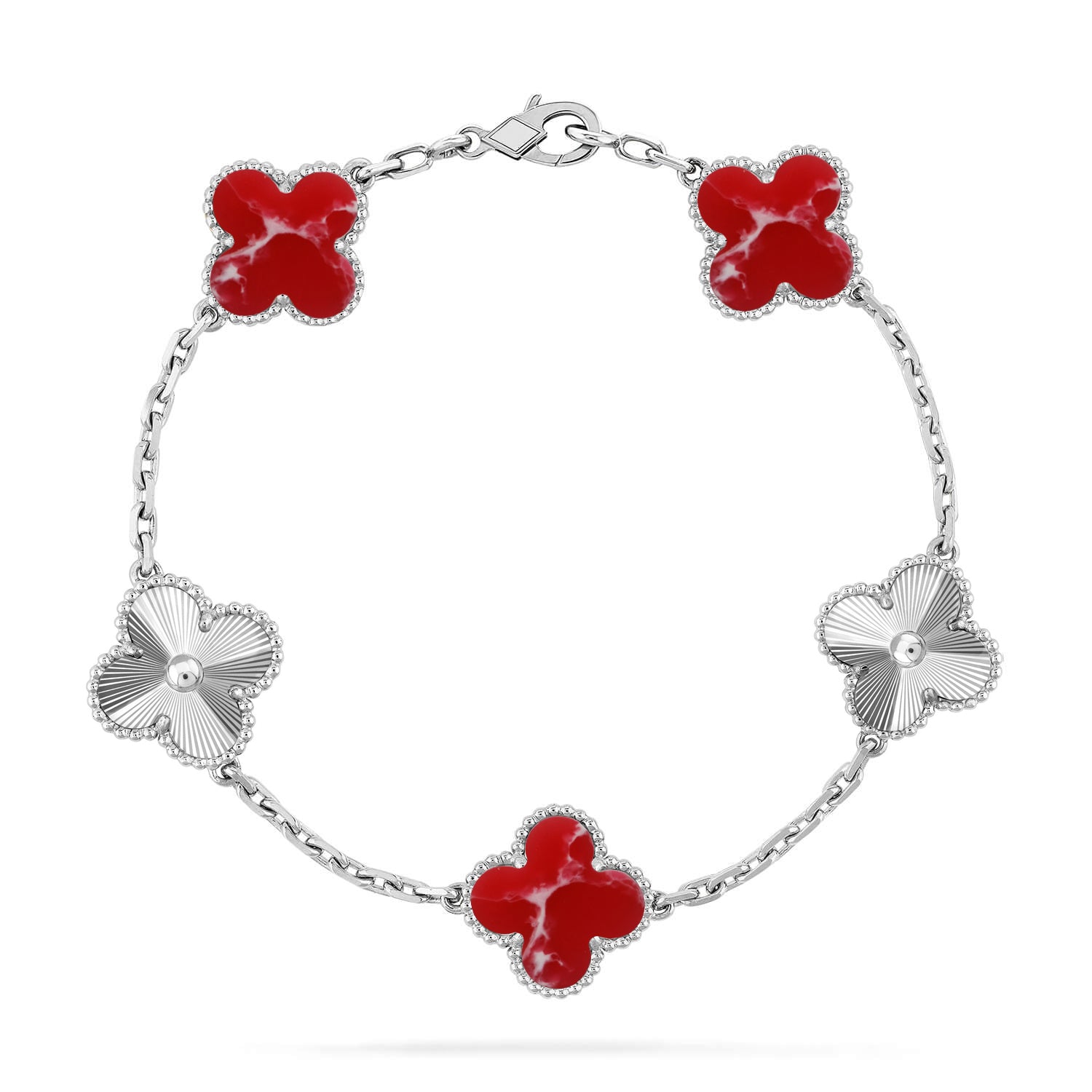 [Dream]New CLOVER 5 MOTIF RED PATTERN BRACELET COLLECTION