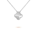 ¡®Dream¡¯CLOVER  15MM DIAMOND LASER NECKLACE SILVER