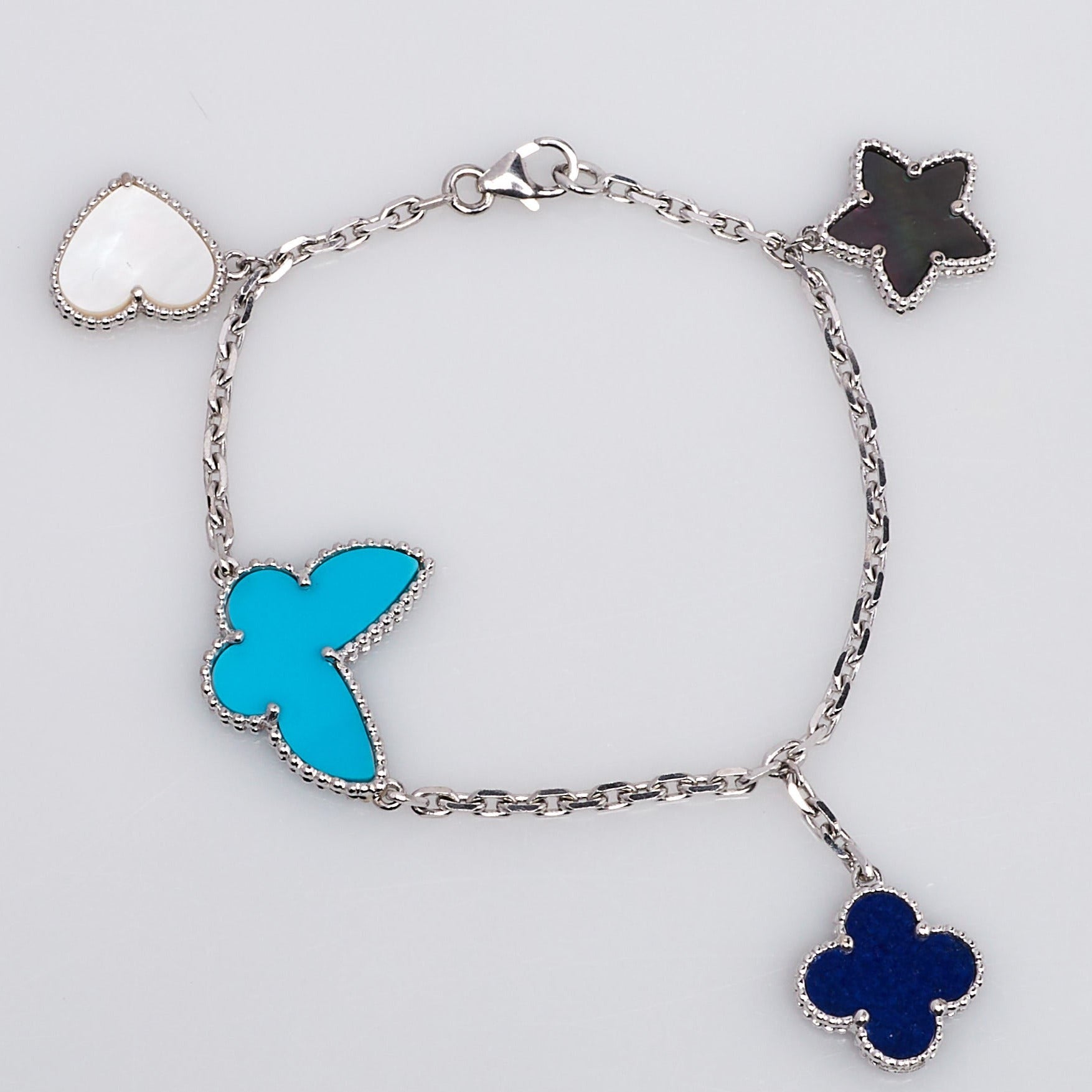 ¡®Dream¡¯LUCKY SPRING SILVER BRACELET 4 MOTIF