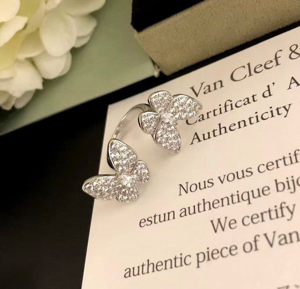 ¡®Dream¡¯TWIN SILVER BUTTERFLY DIAMOND RING
