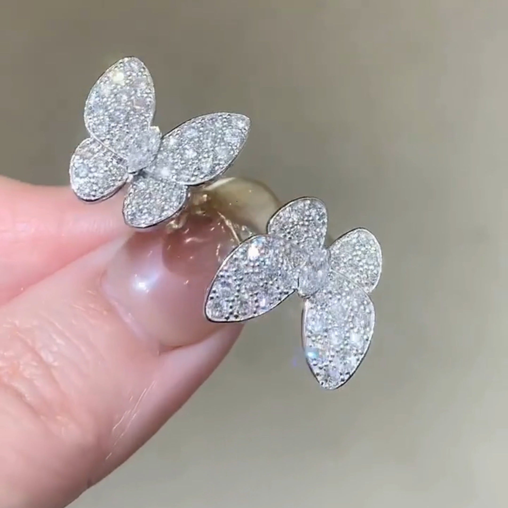¡®Dream¡¯TWIN SILVER BUTTERFLY DIAMOND RING