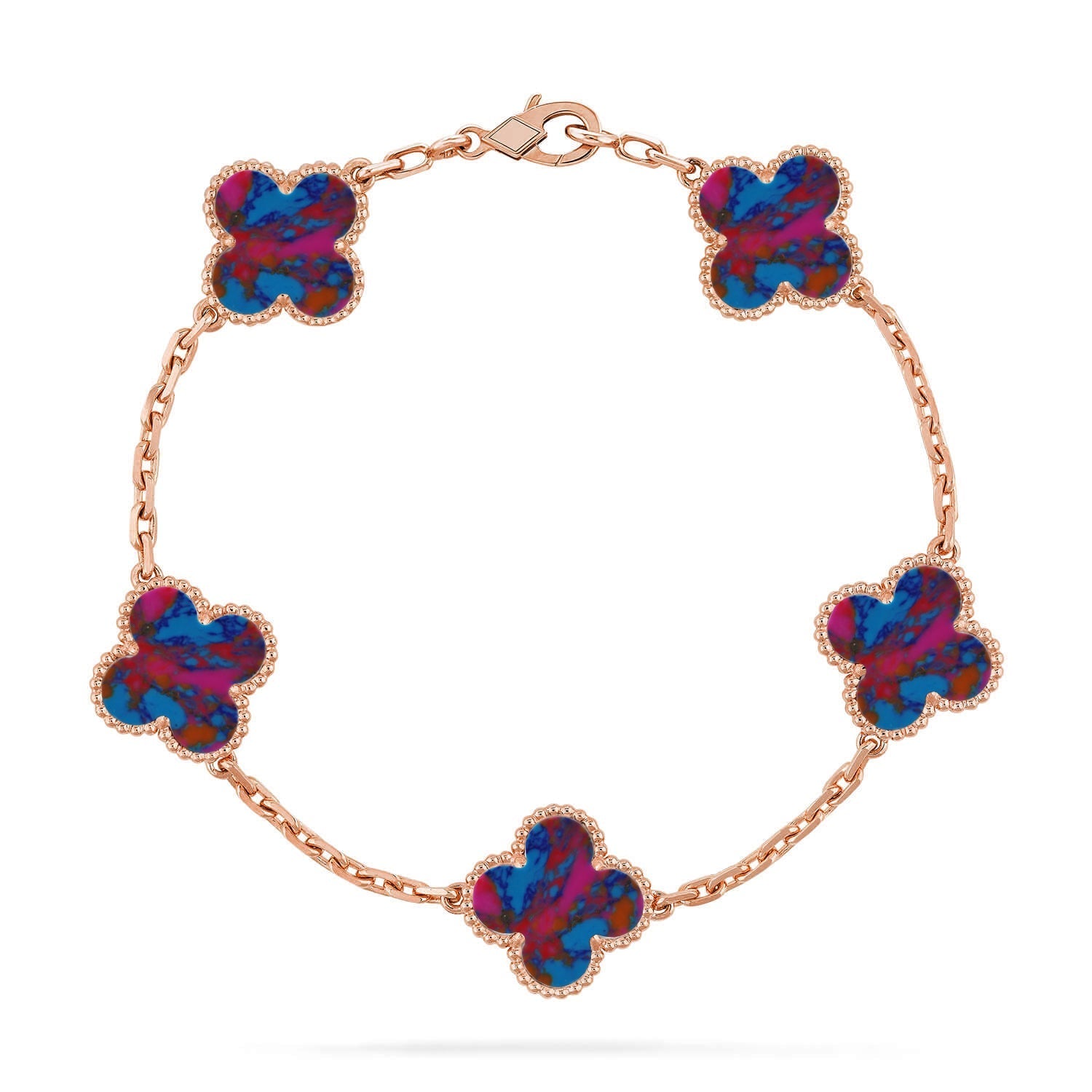 [Dream]New CLOVER 5 MOTIF COLOR GEMSTONES BRACELET COLLECTION