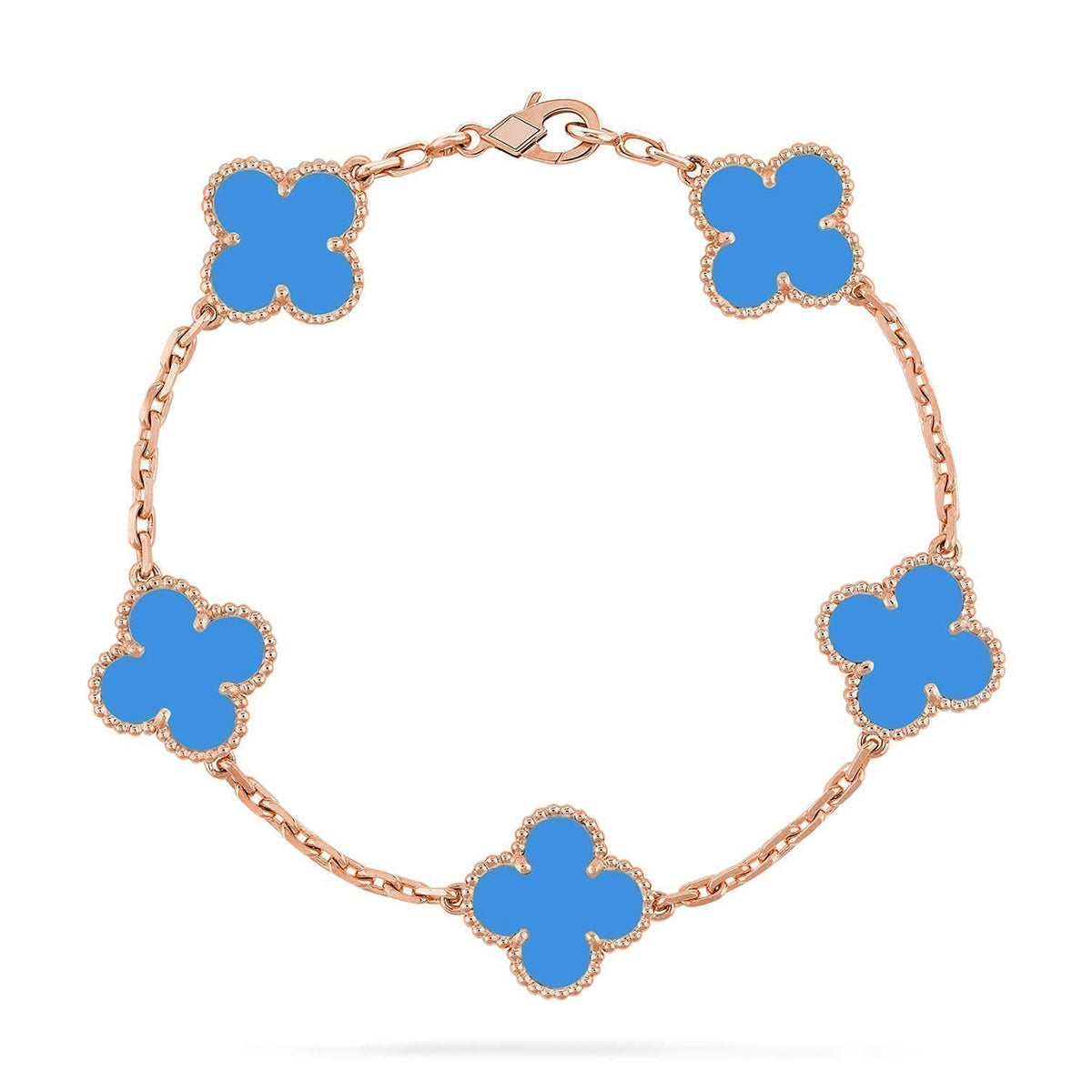 [Dream]New CLOVER 5 MOTIF BLUE AGATE BRACELET COLLECTION