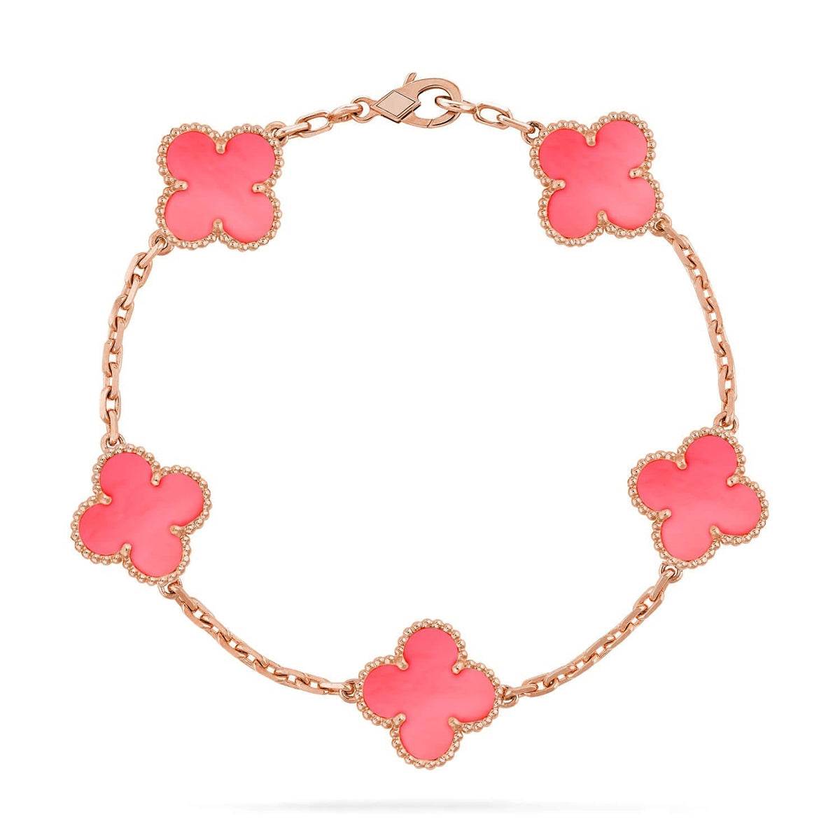 [Dream]New  CLOVER 5 MOTIFS  PINK MOP BRACELET COLLECTION