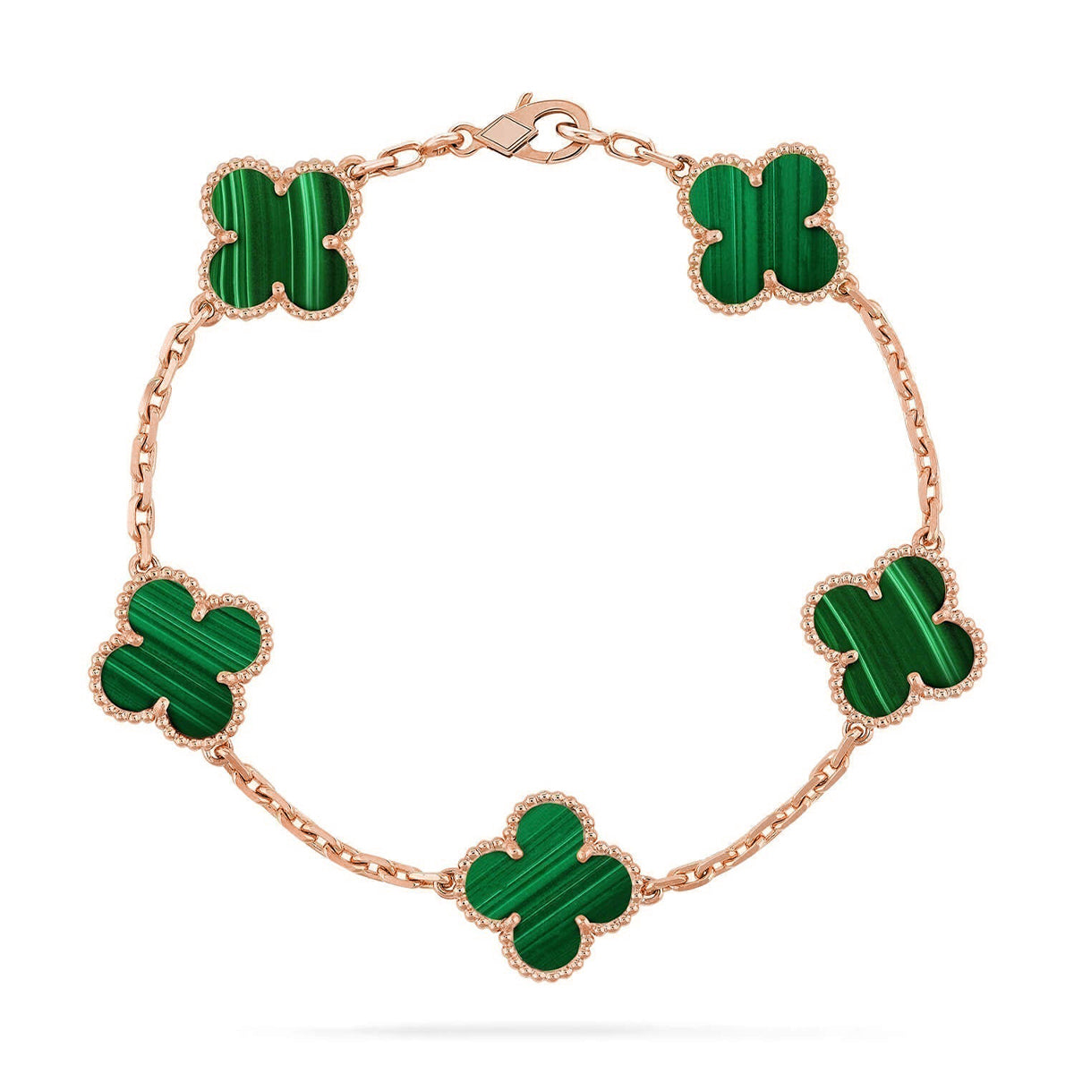 [Dream]New  CLOVER 5 MOTIF MALACHITE BRACELET COLLECTION