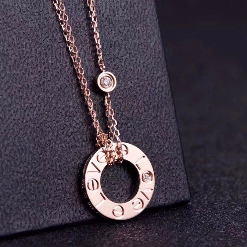 ¡®Dream¡¯LOVE NECKLACE 16MM 2 DIAMONDS