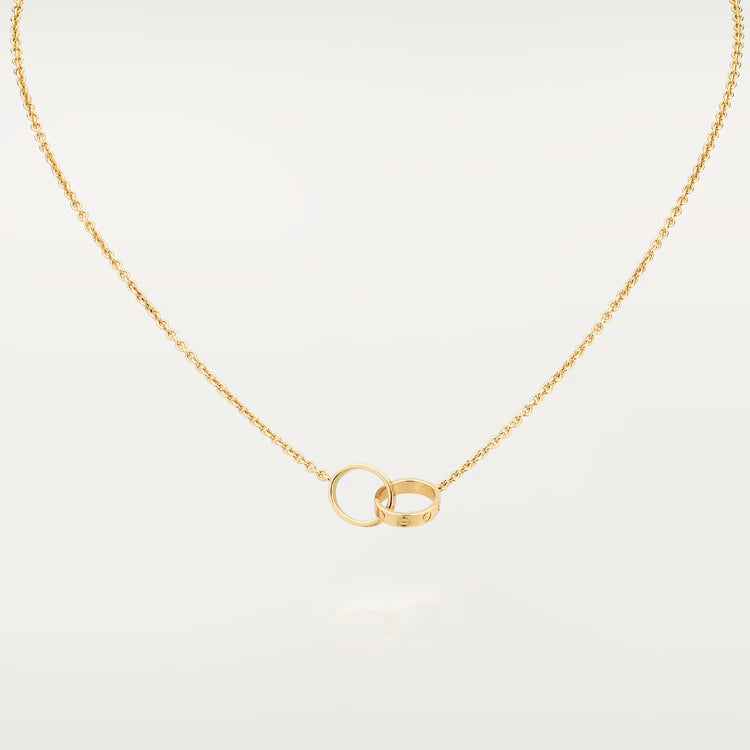 ¡®Dream¡¯LOVE NECKLACE DOUBLE RING GOLD