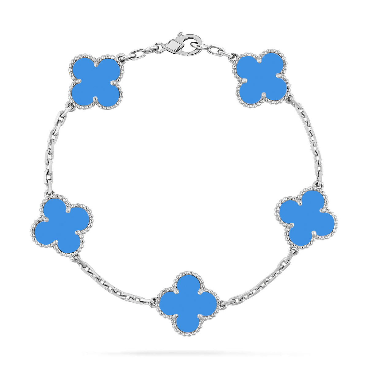 [Dream]New CLOVER 5 MOTIF BLUE AGATE BRACELET COLLECTION