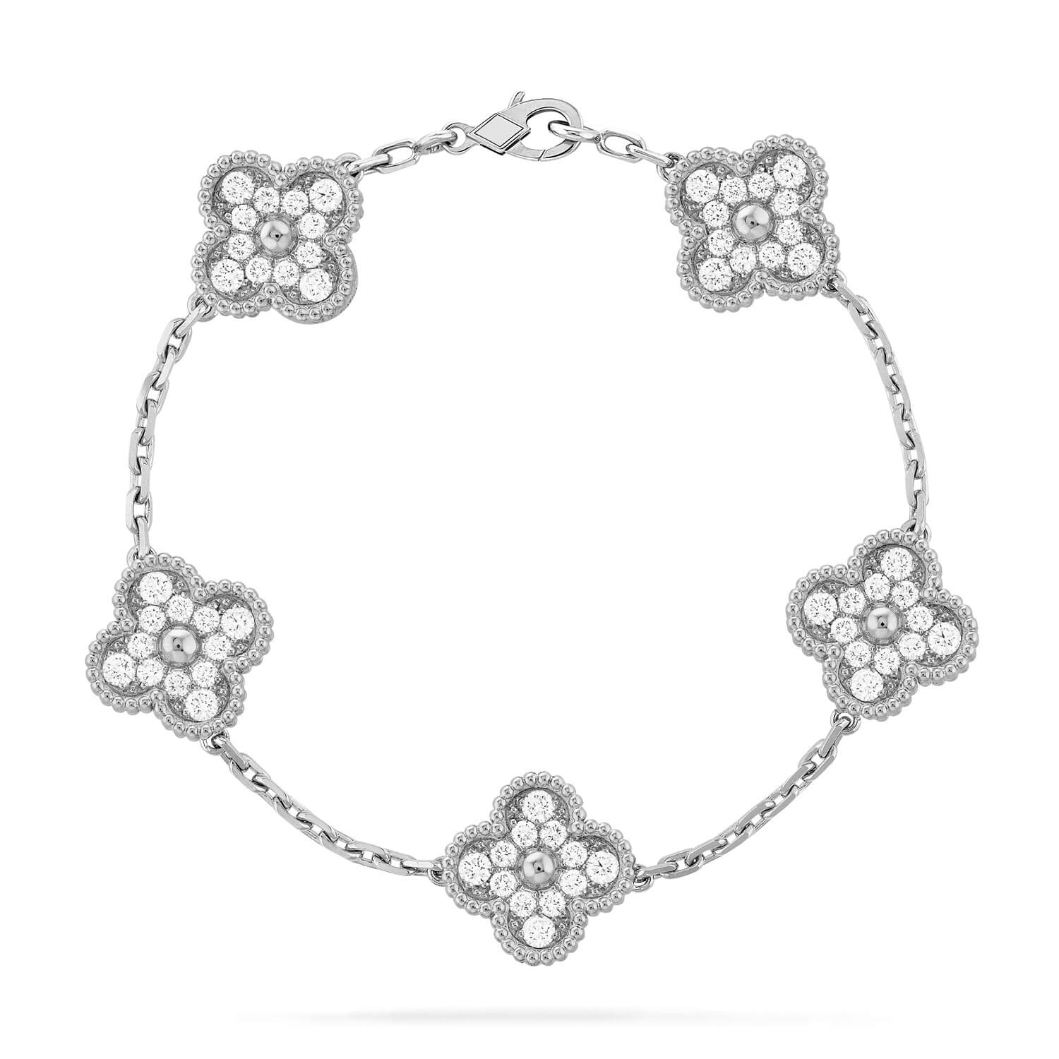 [Dream] New  CLOVER 5 MOTIF FULL DIAMOND BRACELET COLLECTION