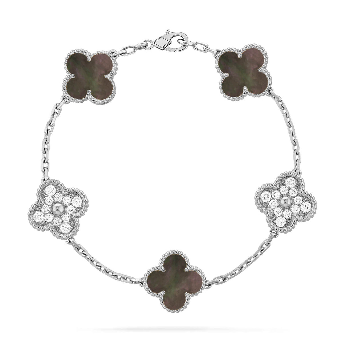 [Dream]New CLOVER 5 MOTIF GRAY MOP BRACELET COLLECTION