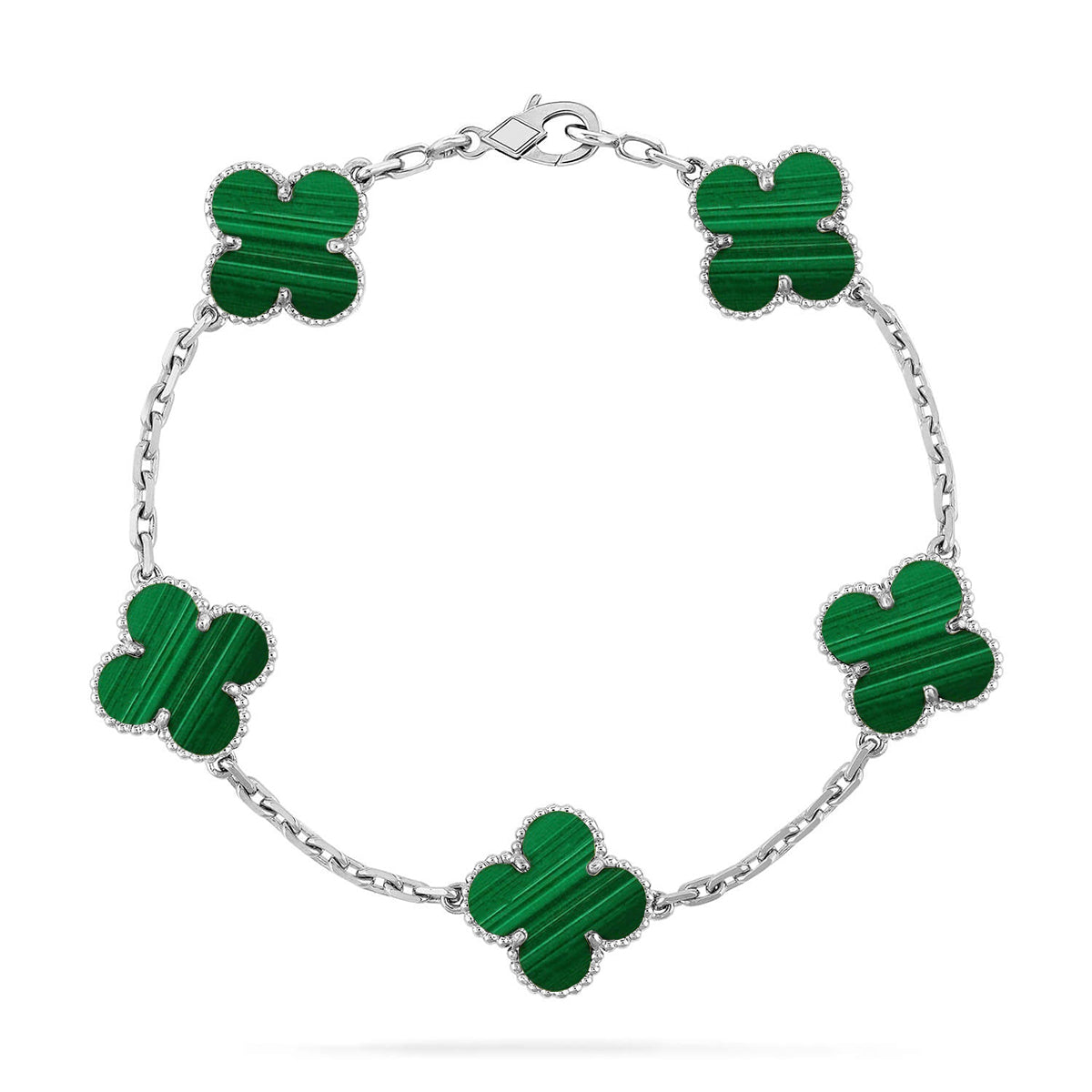 [Dream]New  CLOVER 5 MOTIF MALACHITE BRACELET COLLECTION