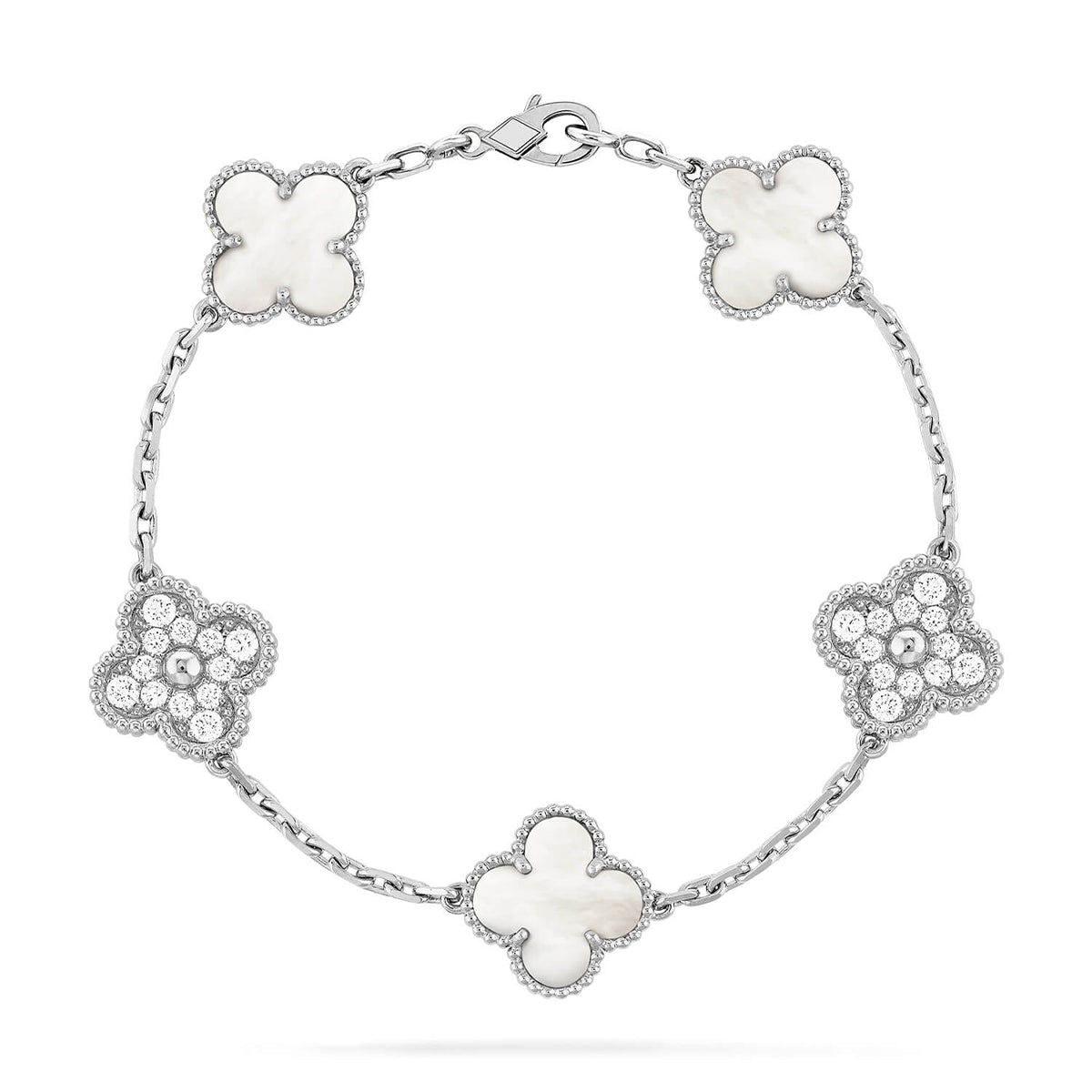 [Dream]New CLOVER WHITE PEARL MOP 5 MOTIF BRACELET COLLECTION