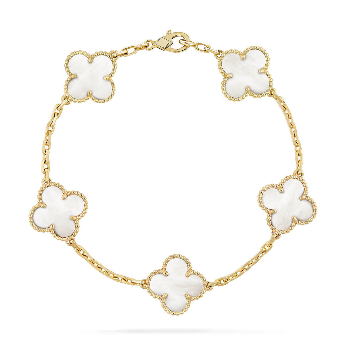 [Dream]New CLOVER WHITE PEARL MOP 5 MOTIF BRACELET COLLECTION