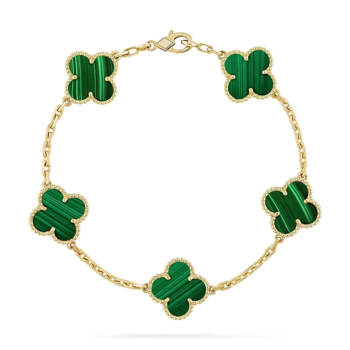 [Dream]New  CLOVER 5 MOTIF MALACHITE BRACELET COLLECTION