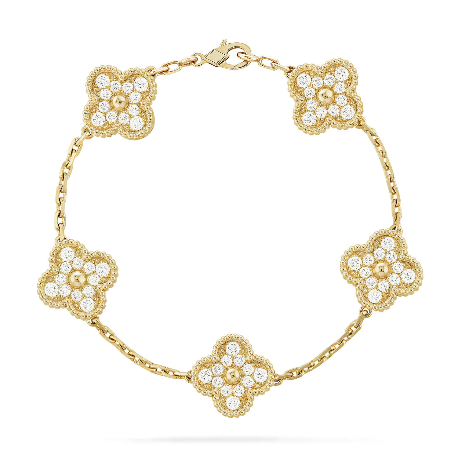 [Dream] New  CLOVER 5 MOTIF FULL DIAMOND BRACELET COLLECTION