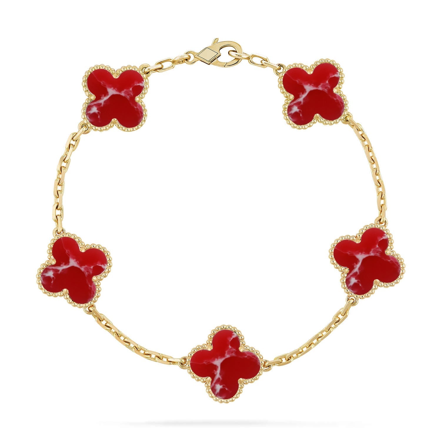 [Dream]New CLOVER 5 MOTIF RED PATTERN BRACELET COLLECTION