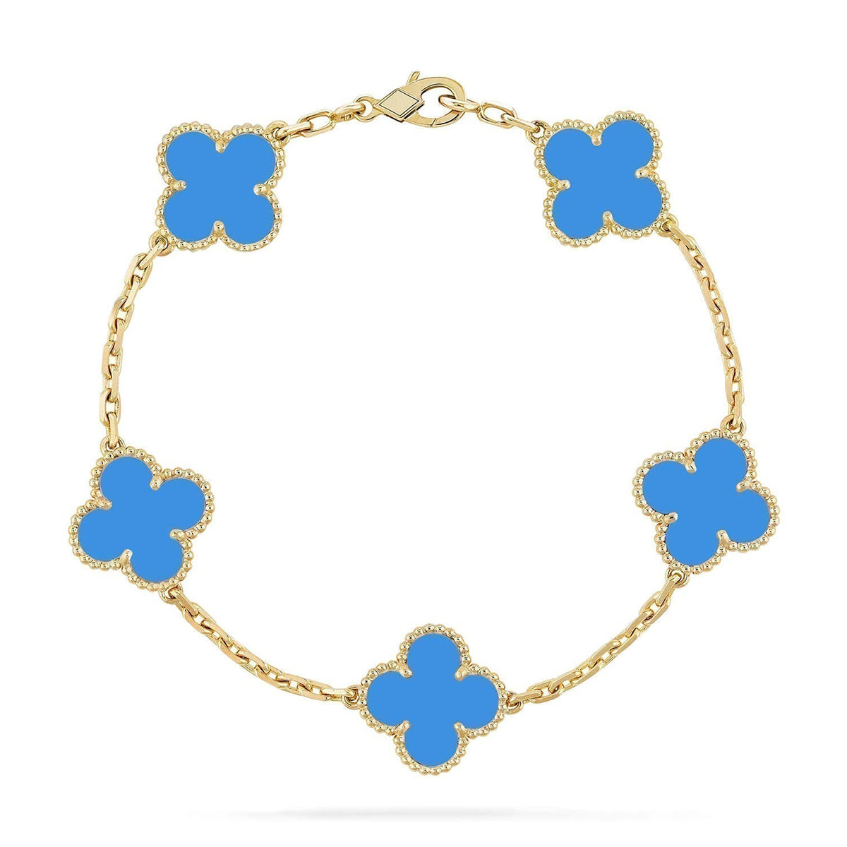 [Dream]New CLOVER 5 MOTIF BLUE AGATE BRACELET COLLECTION