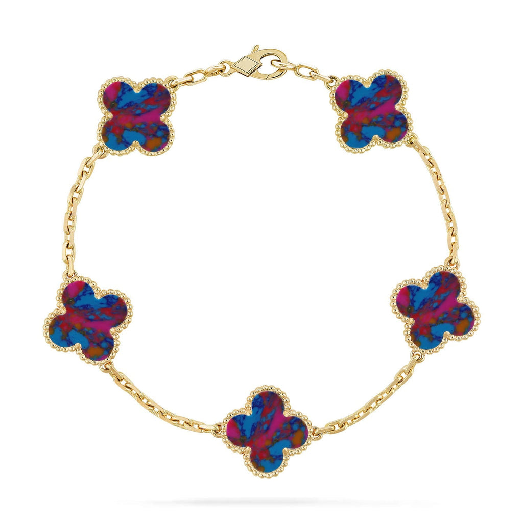 [Dream]Neue CLOVER 5 MOTIF COLOR GEMSTONES ARMBAND KOLLEKTION
