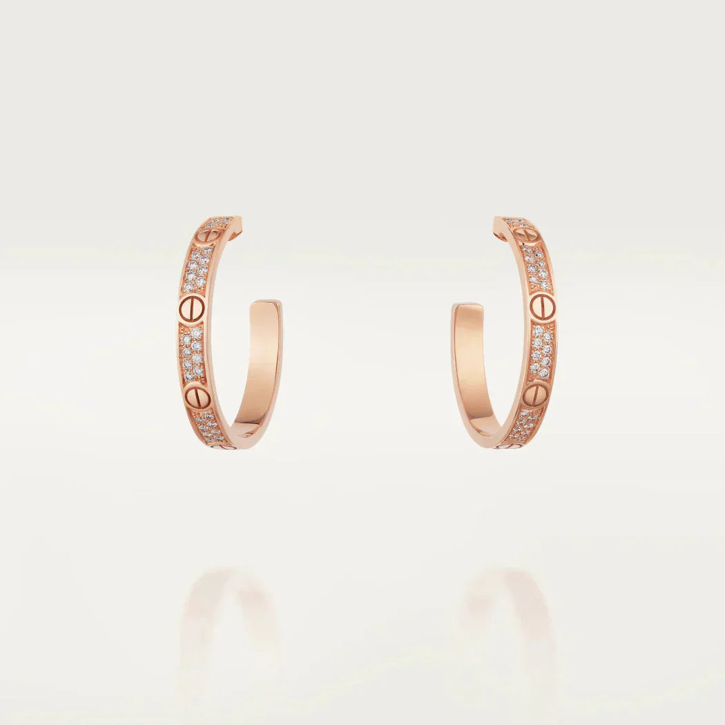 ¡®Dream¡¯LOVE DIAMOND PINK GOLD HOOP EARRINGS