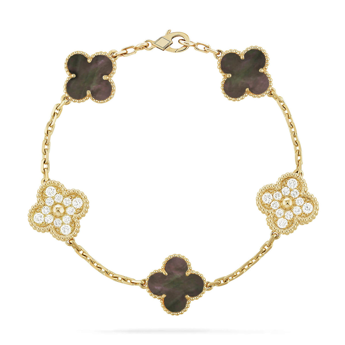[Dream]New CLOVER 5 MOTIF GRAY MOP BRACELET COLLECTION