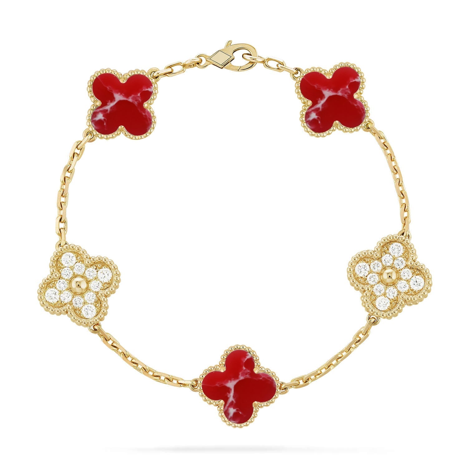 [Dream]New CLOVER 5 MOTIF RED PATTERN BRACELET COLLECTION