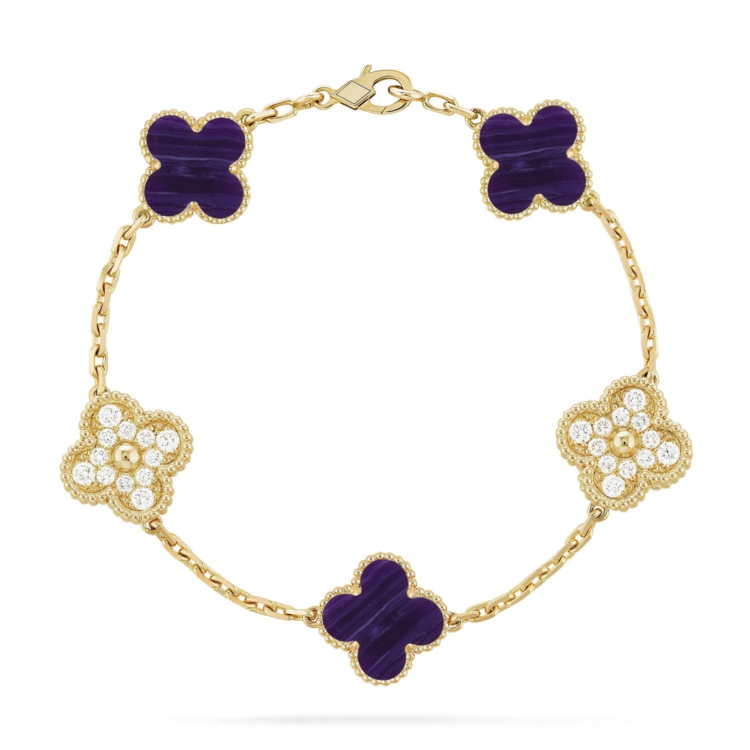 [Dream]New CLOVER 5 MOTIF PURPLE STRIPES BRACELET COLLECTION