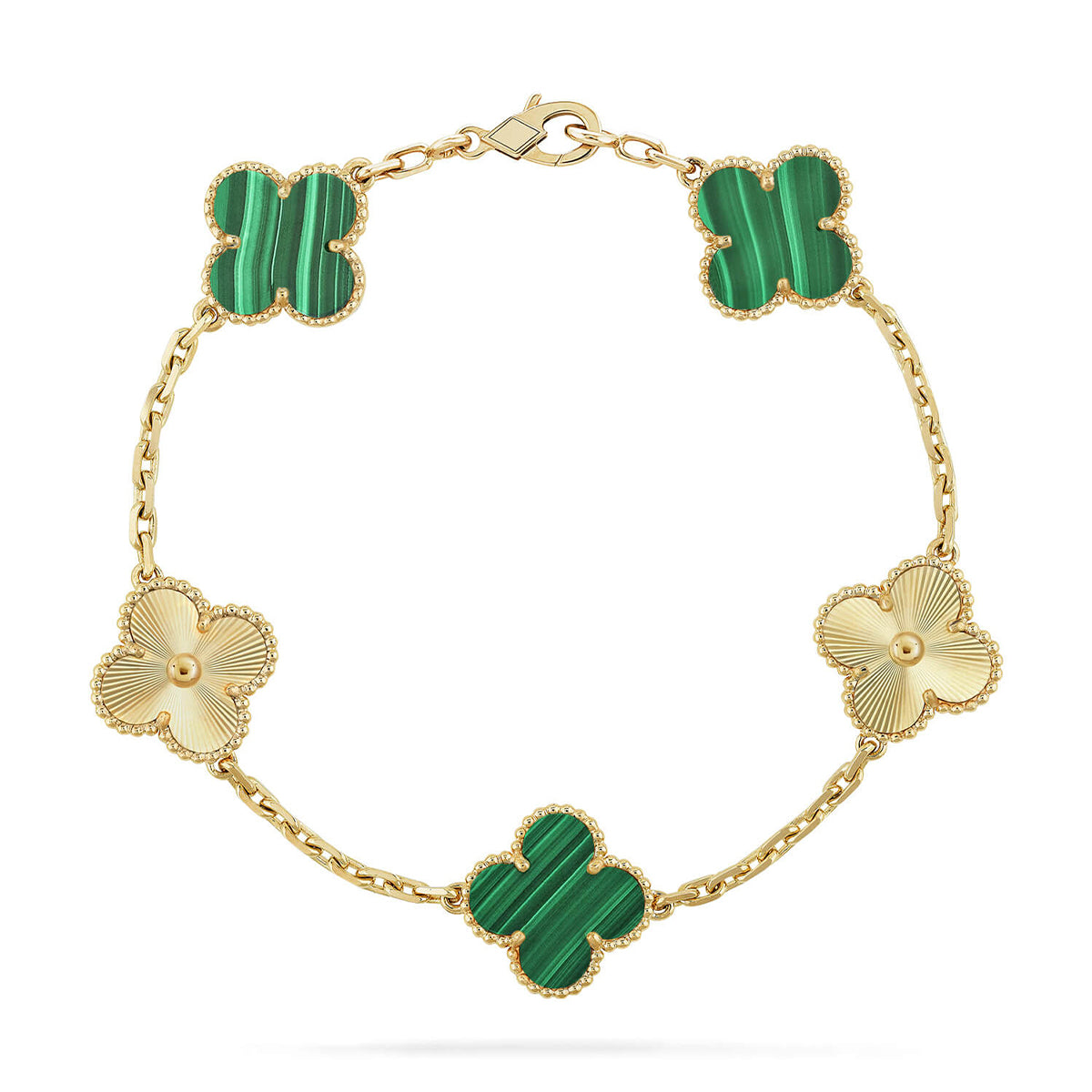 [Dream]New  CLOVER 5 MOTIF MALACHITE BRACELET COLLECTION