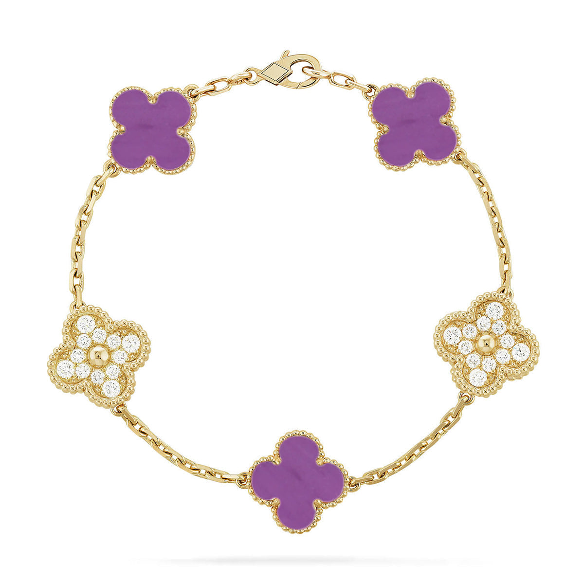[Dream]New  CLOVER 5 MOTIF VIOLET BRACELET COLLECTION