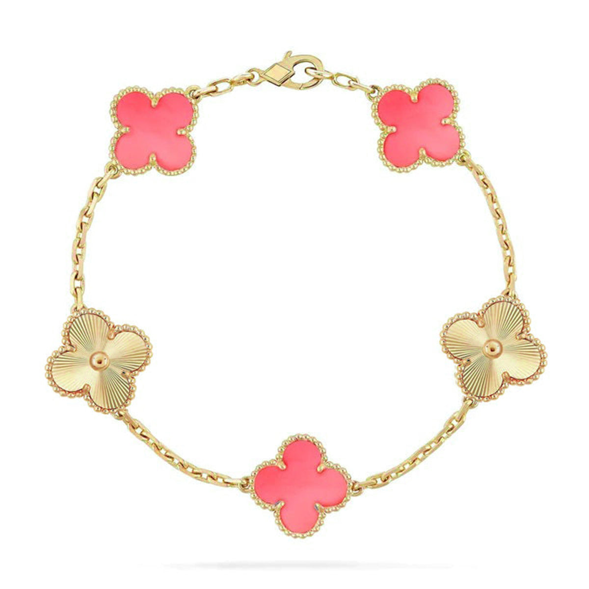 [Dream]New  CLOVER 5 MOTIFS  PINK MOP BRACELET COLLECTION