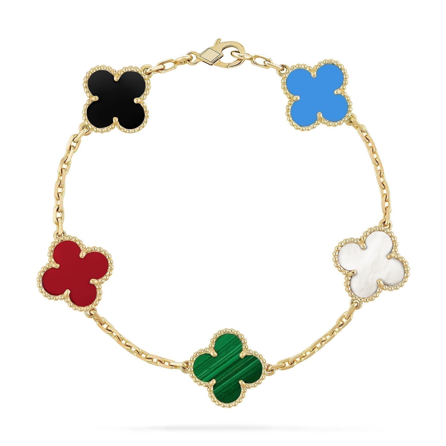 [Dream]New CLOVER 5 MOTIFS MULTICOLOR BRACELET