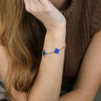 [Dream]New CLOVER 5 MOTIF BLUE AGATE BRACELET COLLECTION