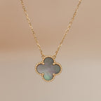 ¡®Dream¡¯CLOVER 15MM  GRAY MOTHER OF PEARL NECKLACE